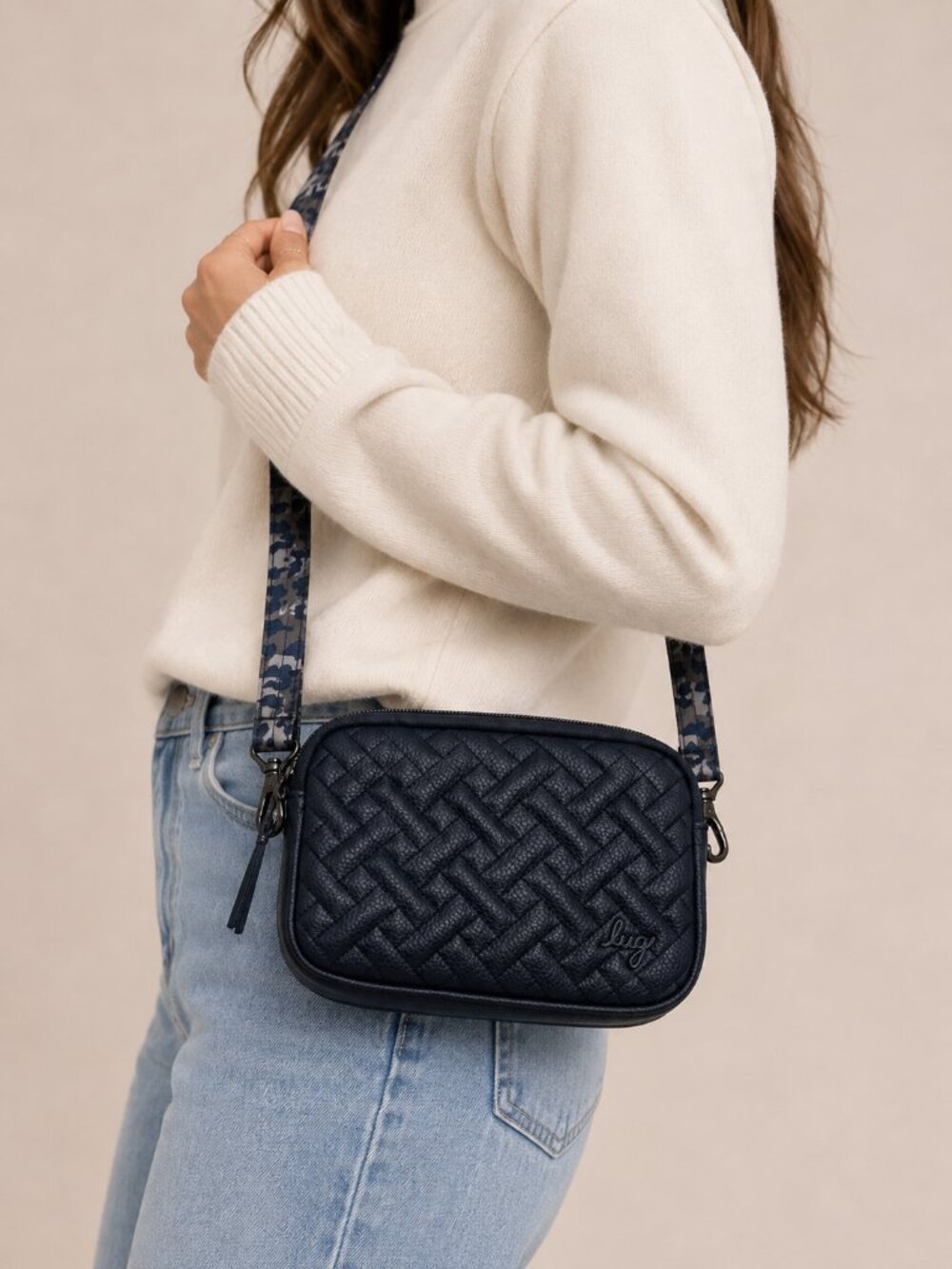 Lug Navy Quilted Coupe Bag